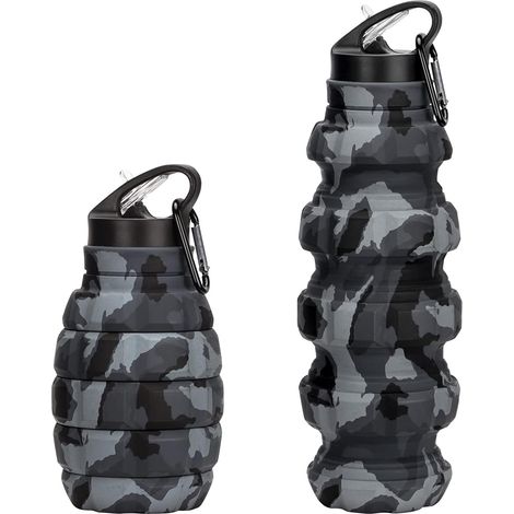 Die faltbare Grenade-Trinkflasche (580 ml) ist BPA-frei, auslaufsicher, aus lebensmittelechtem Silikon gefertigt und eignet sich ideal zum Radfahren, für Sport und festliche Anlässe. Sie verfügt über  (1/5)