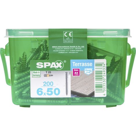 Spax Terrassenschrauben 6.0 x 50 mm TX 25 - 200 Stk. Terrassenschrauben & Dielenschrauben
