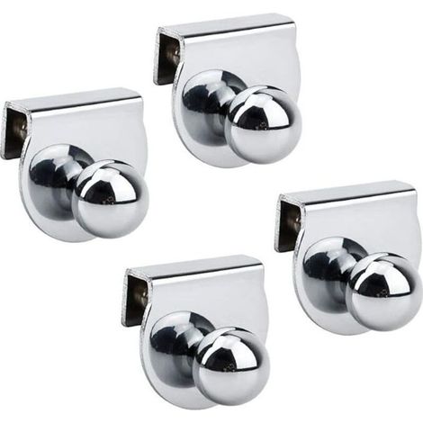 Lot de 4 poignées de porte en verre, sans perçage, pour vitrines, meubles, armoires en verre