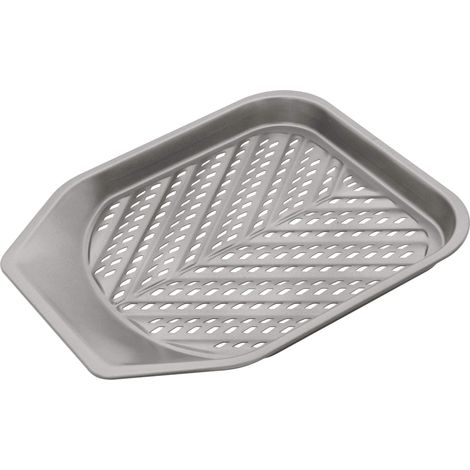 Plateau à frites carré anti-adhésif avec base perforée, passe au lave-vaisselle 28 cm x 28 cm x 2,5 cm (1/5)