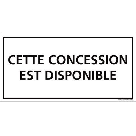 PLAQUE CONCESSION DISPONIBLE CIMETIÈRE (G1616). Plastique PVC 1,5 mm .  - Plastique PVC 1,5 mm