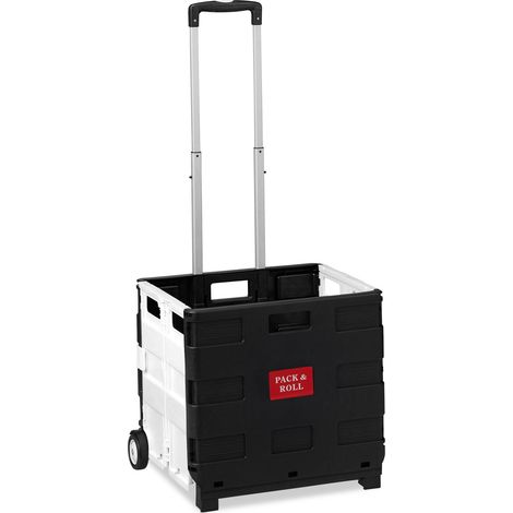 Carro de transporte plegable con ruedas dimensiones 35 kg estabilidad practicidad estilo moderno de plástico negro 130009952 (1/5)