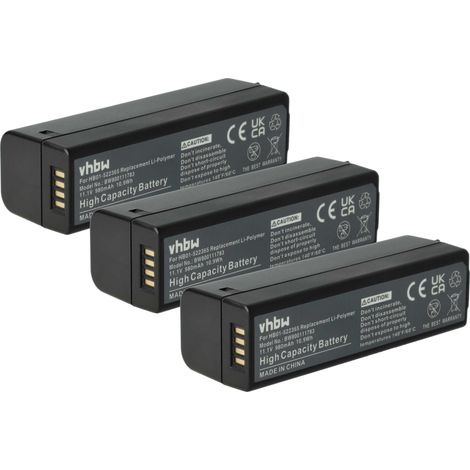 vhbw 3x batteria sostituisce DJI HB01, HB01-522365 per fotocamera (980mAh, 11,1V, Li-Poly)