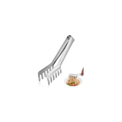 Pinzas de acero inoxidable para espaguetis, pasta, ensalada y servir espaguetis y ensalada, 22,4 cm - Crezuo