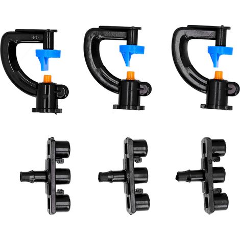 Set mit 20 G 180° Zerstäubungsdüsen für die Bewässerung, geeignet für 4/7-Schläuche, für die refraktäre Sprinklerbewässerung. (1/5)