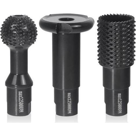Set de 3 Fraise à Bois - Disques Meuleuse Sculpture Bois, Burrs Rotatifs, Gouge et Ciseaux à Bois pour Meuleuses 115/125 - Outils de Coupe,Menuiserie Outillage (1/5)
