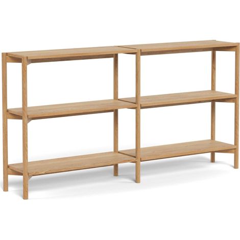 Estantería Norsica 602, Roble, Abierta sin pared trasera, Chapa de madera natural, MDF, Número de puertas: 0, Número de cajones: 0, 88x169x30cm (1/4)