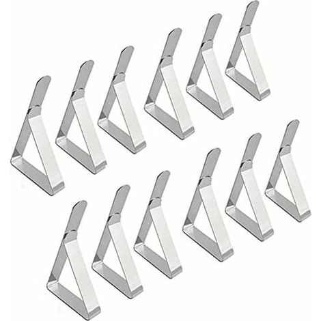 Pince Nappe Inoxydable, 12 Pièces Pinces pour Nappe de Table, Pince Nappe Clip Exterieur Ajustable, Attache Nappe Jardin pour la Maison, la Salle à Manger, la fête (7.5 4.5) (1/5)