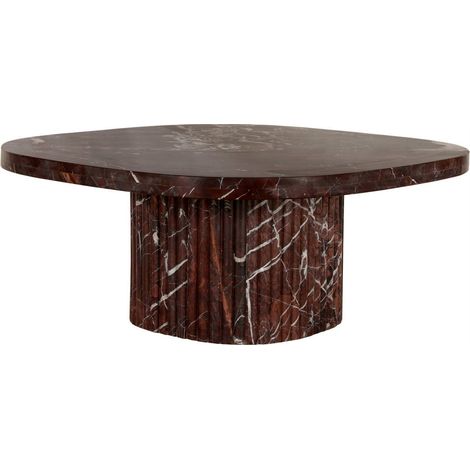 Table basse en marbre rouge sculpturale - bordeaux marbré (1/5)