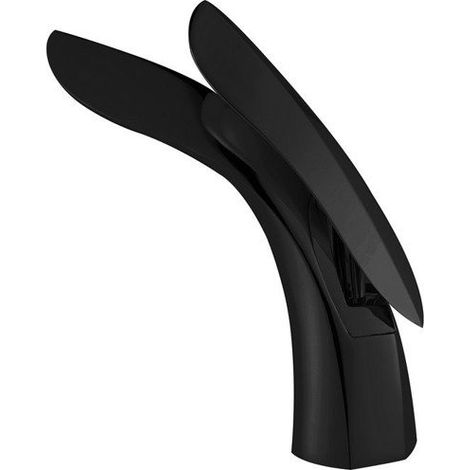 Mitigeur lavabo moderne Silla, robinet salle de bain en laiton, économie d’eau, design élégant, Noir (1/5)