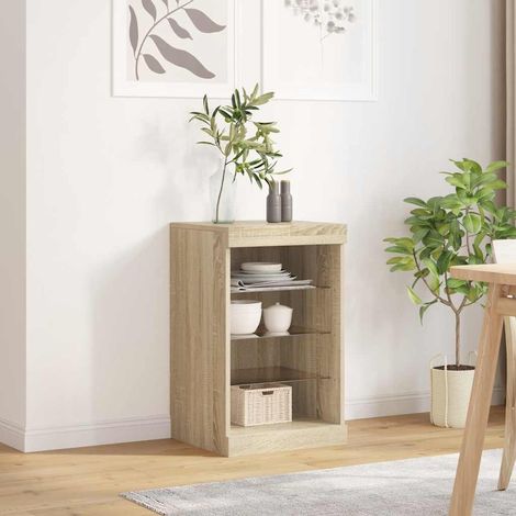 Sideboard with LED Lights Sonoma Oak 41x37x67 cm vidaXL
