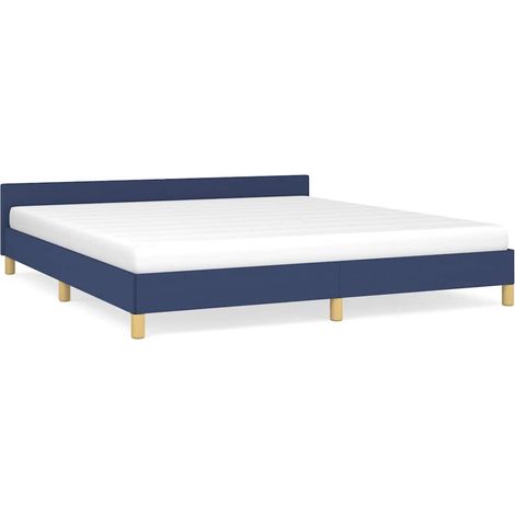 Maison Exclusive - Bettgestell mit Kopfteil ohne Matratze Blau 18