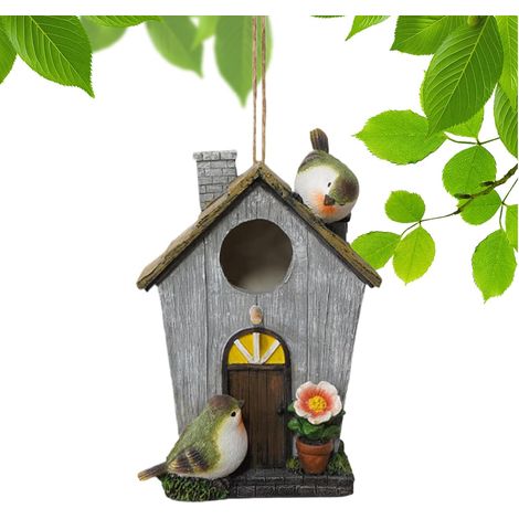 Nichoir à oiseaux - Abri coupe - vent en résine synthétique avec bouchon (1/5)