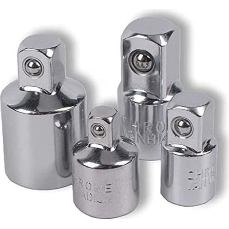 4pcs Adaptateur à Cliquet Adaptateur Douille Cliquet 1/2 à 3/8-3/8 à 1/2-1/4 à 3/8-3/8 à 1/4 Réducteur de Douille pour Douilles et Embouts