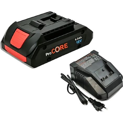 Lithium-Ionen-Akkupack, 6000mAh Kapazität, kompatibel mit 18V Werkzeugen, 1Ladegerät 1Batterie (1/2)