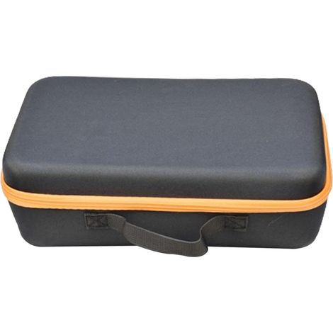 Sacoche de rangement portable pour perceuse électrique avec dragonne. Coffret à outils robuste pour électricien. Poche intérieure, finitions orange. (1/5)