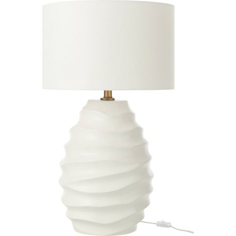 Lampe vague en céramique beige élégance et lumière douce - Beige céramique mat (1/3)