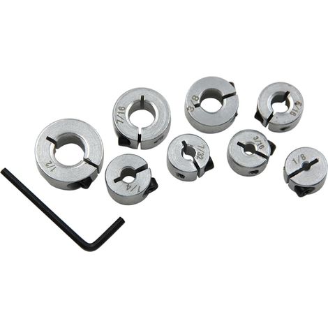 Lntyq Jeu de 8 Forets Profondeur Anneau Positionneur,Arrêt de Profondeur Perceuse,Avec Clé Hexagonale, Collier d'Arrêt Profondeur pour le Travail du Bois