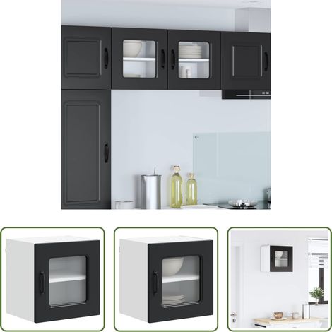 vidaXL Küchenregal Schwarz -  Küchenschrank Kalmar Schwarz 40 x 31 x 40 cm Holzwerkstoff (1/5)