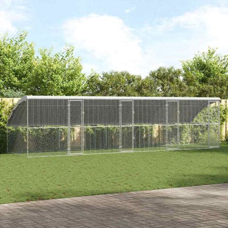 Chicken Cage Silver 800 x 200 x 198.5 cm Galvanised Steel vidaXL