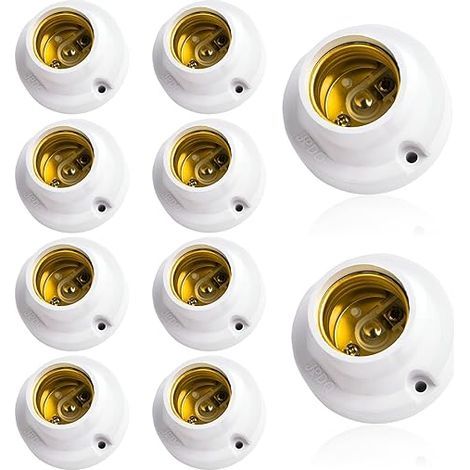 E27 Socket to Screw E27 Universal Ceiling Socket White (1/5)