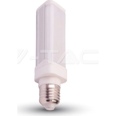 V-TAC 6W E27 LED-Lampe, PL, Kaltweiß, Kunststoff