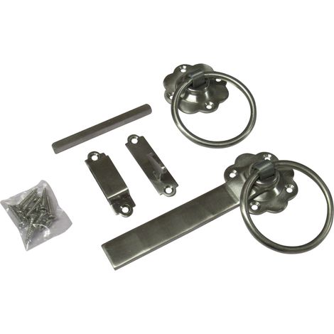 Garden Ring Gate Latch Stainless Steel 6" (Twisted Handle Door Catch Lock)