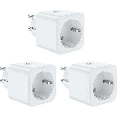 Intelligente WLAN-Steckdose, 16A 3300W, kompatibel mit Alexa und Google Home, mit Sprach- und Fernbedienungssteuerung, Zeitschaltuhr mit Timerfunktion (3er-Pack) (1/5)