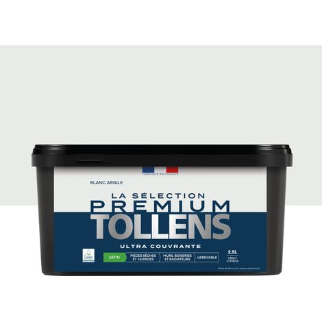 Tollens - Peinture intérieure couleurs - La Sélection Premium Satin - Ultra Couvrante - Blanc Argile 2,5 L - 30m²