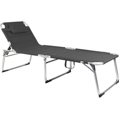 XXL Alu Gartenliege gepolstert L200xB70cm Antrazith-DMC4400AN (1/4)