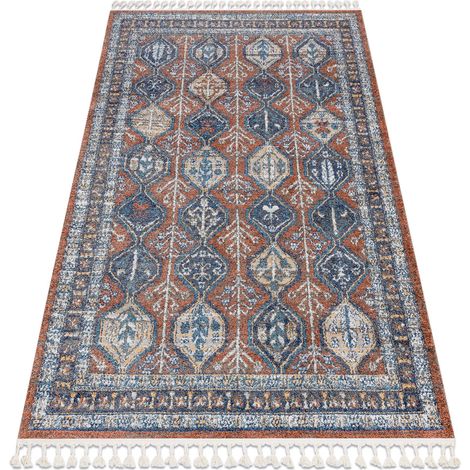 Modern Teppich BELLE BG60A braun / rosa Franse brown 160x220 cm