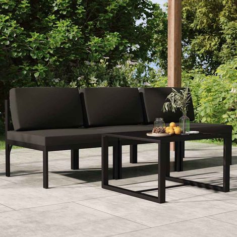 vidaXL Salon de jardin 4 pcs avec coussins Aluminium Anthracite (1/5)