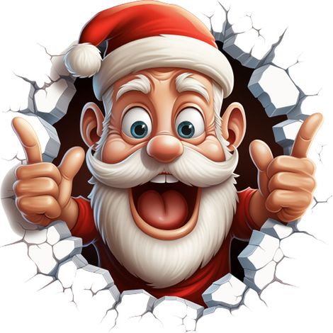 Stickers muraux de Noël, grands stickers muraux 3D Père Noël, stickers pour fenêtres et portes, décorations murales de Noël amovibles, 29,5 x 30 cm (1/3)
