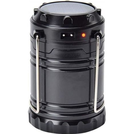 Lampe de Camping Solaire Lanterne LED Rechargeable Multifonction Pliante - Noir - Mixte (1/4)
