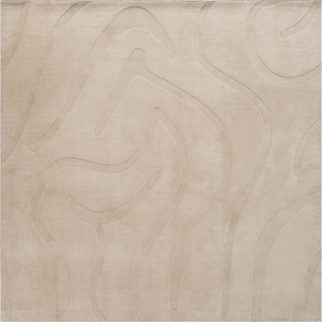 Area Rug Beige Jacquard 160 x 160 cm Low Pile Square Shape Living Room Polyester Backing Modern SELVORI (1/5)
