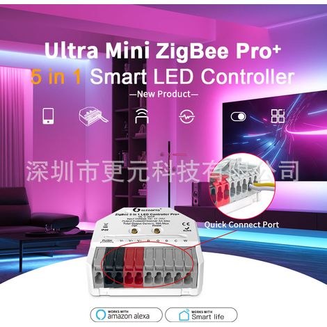 GL-C-301P MINI PRO+ 5-in-1 Dimmable LED Controller with ZIGBEE 3.0, 2.4G, and Push