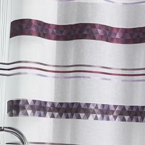 Store bateau en étamine à rayures géométriques Violet parme 45x130 cm