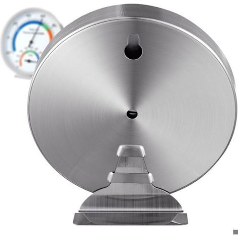Thermomètre hygromètre analogique - - Cadran 13 cm - Acier inoxydable - -20 °F à 120 °F - Humidité 0–100% (1/4)