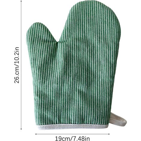 Gants de cuisine, 1 paire 19x26cm, protègent les mains des hautes températures, épais et durables, gants de cuisine et de pâtisserie (vert). (1/5)