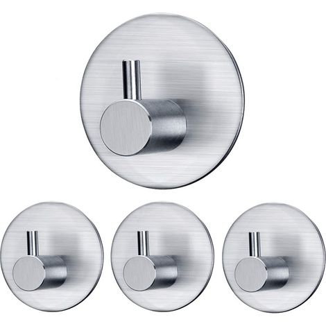 Ganchos de pared de alta resistencia que soportan una carga considerable ideales para baños, armarios y puertas de vestidores (juego de 4). (1/5)