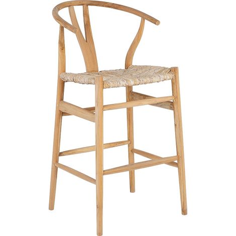 Tabouret de bar en teck et paille - Naturel - POGIANA (1/4)