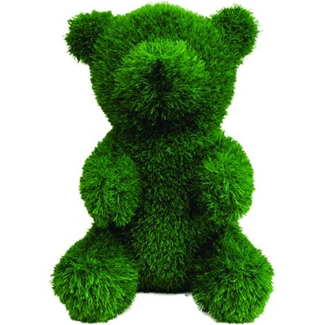 Jardinex – Peluche ours en gazon synthétique 100 cm – Rembourrage polyester doux – Résistant aux intempéries – Garantie UV 3 ans
