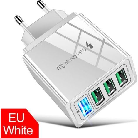 Chargeur rapide 5V/3,1A, 4 ports USB QC 3.0