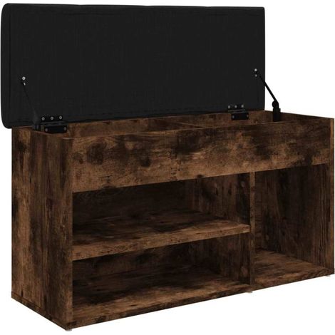 Maison Exclusive - Panca Porta Scarpe Rovere Fumo 82x32x45,5 cm Legno Multistrato (1/5)