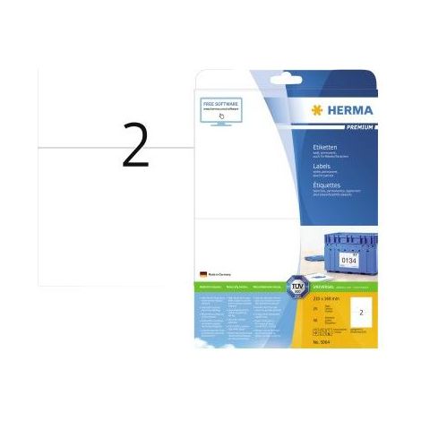 HERMA Etiketten Premium A4 weiß 210x148 mm Papier 50 St. (5064) (1/5)