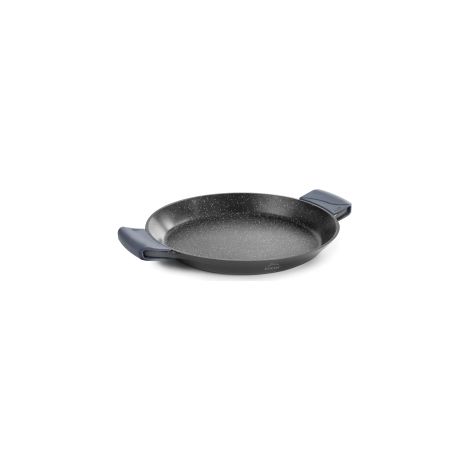 Lacor 25432 Paella Pan with Silicone Handles, Non-Stick Coating, Suitable for Induction, Eco-Friendly, PFOA, Cast Aluminium, 32 cm, Black