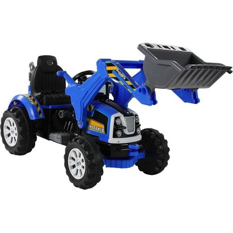 Trattore a batteria con benna escavatrice, colore blu (1/2)