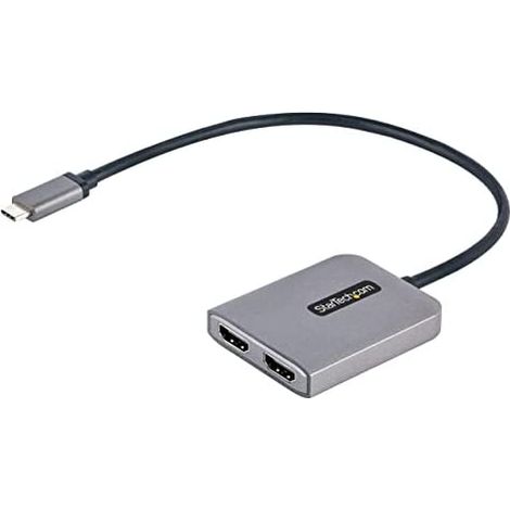 StarTech.com Adattatore USB-C HDMI - Hub USB C MST a Doppio HDMI 4K 60Hz - Convertitore USB Type-C a Multi Monitor HDMI per Notebook con cavo da 30 cm - Splitter HDMI / Hub HDMI Multi-Stream Trasport, (1/5)