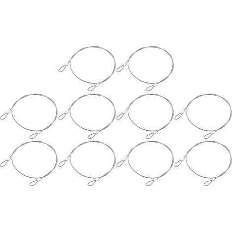 Câble Acier Inoxydable - 10 Pièces - 20cm x 1,5mm - Boucles Doubles - Fixation Vélo Bagage Voyage - Argent (1/5)