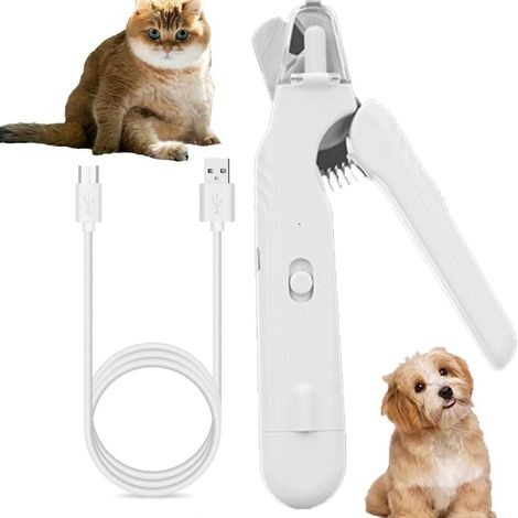 Sollbry 2 en 1 Tondeuse à Ongles pour Animaux domestiquesLime à Ongles Électrique avec lumière LED Coupe Griffe Chien,Coupe Ongle Chat,pour Animaux de Grand (1/5)